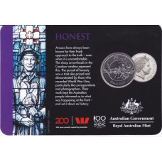 2018 20¢ ANZAC Spirit - Honest Carded/Coin